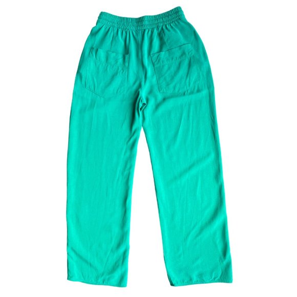 Zara Apple Green Wide Leg Blend Slouchy Pants Size XS - Picture 8 of 16